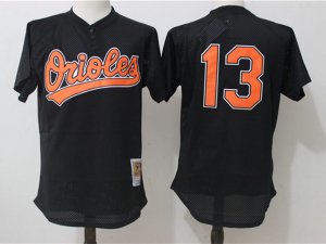 Baltimore Orioles #13 Manny Machado Throwback Black Jersey