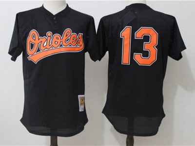 Baltimore Orioles #13 Manny Machado Throwback Black Jersey