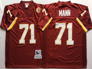 Washington Redskins #71 Charles Mann Throwback Burgundy Jersey