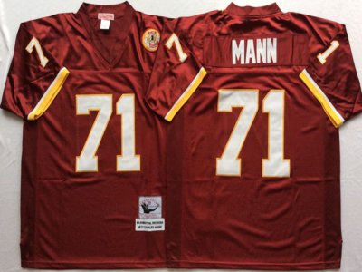Washington Redskins #71 Charles Mann Throwback Burgundy Jersey