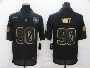 Pittsburgh Steelers #90 T.J. Watt 2020 Black Salute To Service Limited Jersey