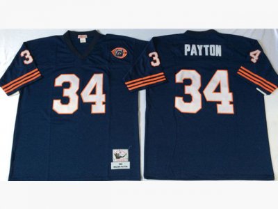 Chicago Bears #34 Walter Payton Throwback Blue Jersey