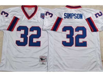 Buffalo Bills #32 O.J. Simpson Throwback White Jersey
