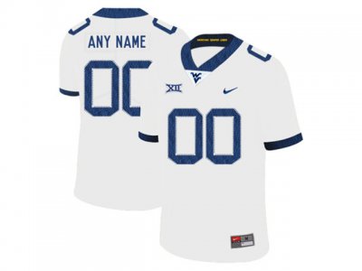NCAA West Virginia Mountaineers Custom #00 White College Football Jersey