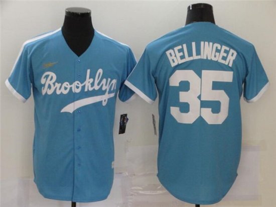Los Angeles Dodgers #35 Cody Bellinger Light Blue Cooperstown Collection Cool Base Jersey
