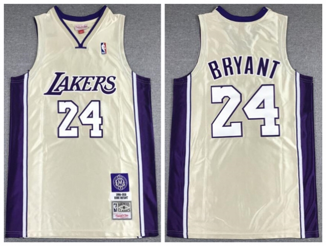 Los Angeles Lakers #24 Kobe Bryant Gold Hall of Fame Class of 2020 Hardwood Classics Jersey - Click Image to Close