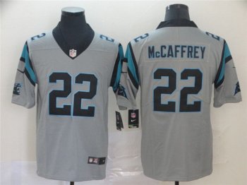 Carolina Panthers #22 Christian McCaffrey Gray Inverted Limited Jersey