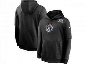 Pittsburgh Steelers Black Crucial Catch Sideline Performance Pocket Pullover Hoodie