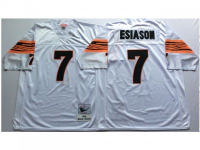 Cincinnati Bengals #7 Boomer Esiason 1989 Throwback White Jersey