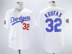 Los Angeles Dodgers #32 Sandy Koufax 1955 Throwback White Jersey