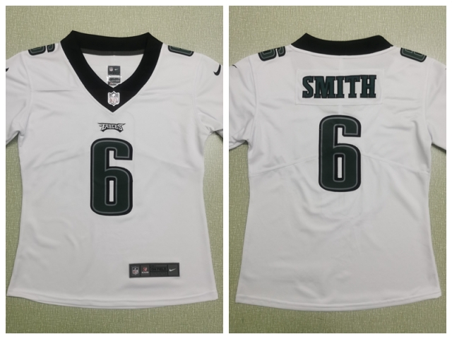 Women's Philadelphia Eagles #6 DeVonta Smith White Vapor Limited Jersey - Click Image to Close