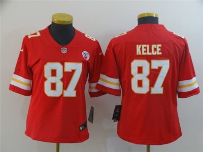 Women's Kansas City Chiefs #87 Travis Kelce Red Vapor Limited Jersey