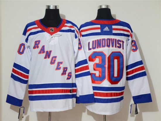 New York Rangers #30 Henrik Lundqvist White Jersey