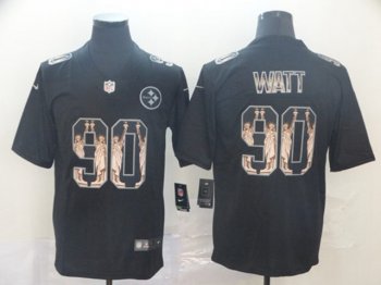 Pittsburgh Steelers #90 T. J. Watt Black Statue Of Liberty Limited Jersey