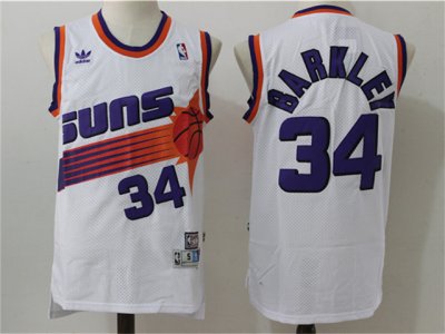 Phoenix Suns #34 Charles Barkley White Hardwood Classic Jersey