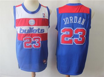 Washington Bullets #23 Michael Jordan Throwback Blue Jersey