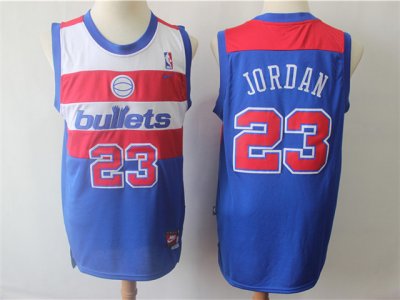 Washington Bullets #23 Michael Jordan Throwback Blue Jersey