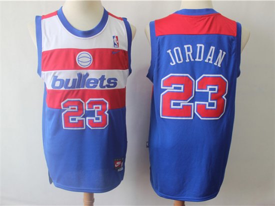Washington Bullets #23 Michael Jordan Throwback Blue Jersey