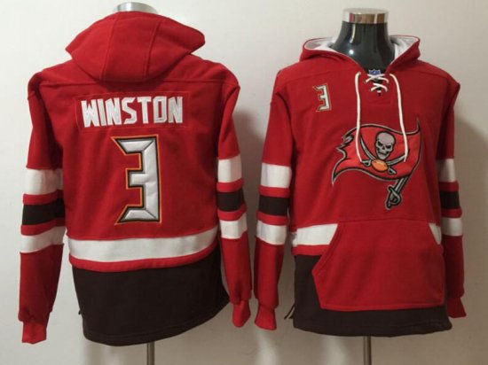 Tampa Bay Buccaneers #3 Jameis Winston Red Pocket Pullover Hoodie