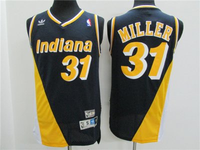Indiana Pacers #31 Reggie Miller Dark Blue Hardwood Classics Jersey