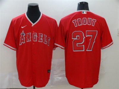 Los Angeles Angels #27 Mike Trout Red 2020 Cool Base Jersey