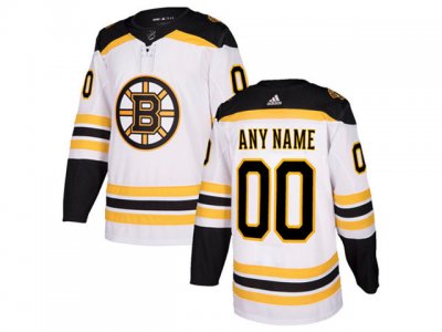 Boston Bruins #00 Away White Custom Jersey