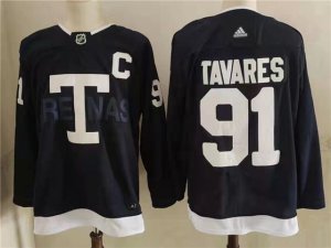 Toronto Maple Leafs #91 John Tavares Navy 2022 Heritage Classic Jersey