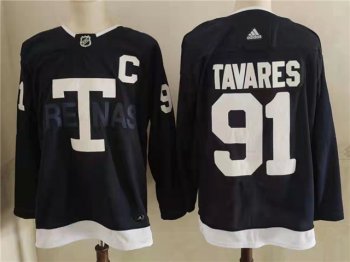 Toronto Maple Leafs #91 John Tavares Navy 2022 Heritage Classic Jersey