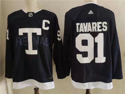 Toronto Maple Leafs #91 John Tavares Navy 2022 Heritage Classic Jersey