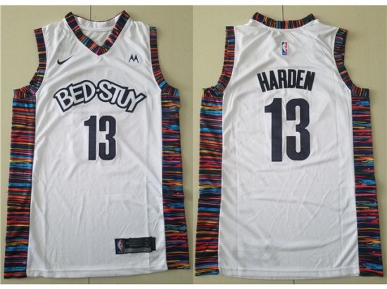 Brooklyn Nets #13 James Harden 2020-21 White Biggie Swingman Jersey