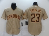 San Diego Padres #23 Fernando Tatis Jr. Gray Pinstripe Cool Base Jersey