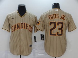 San Diego Padres #23 Fernando Tatis Jr. Gray Pinstripe Cool Base Jersey