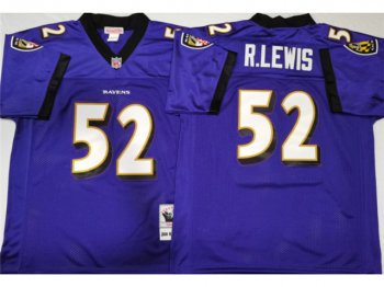 Baltimore Ravens #52 Ray Lewis Purple 2020 Throwback Jersey
