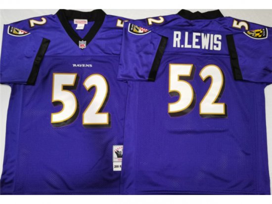 Baltimore Ravens #52 Ray Lewis Purple 2020 Throwback Jersey