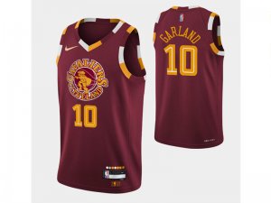Cleveland Cavaliers #10 Darius Garland Burgundy 75th Anniversary City Edition Jersey