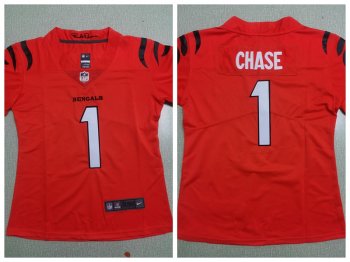Women's Cincinnati Bengals #1 Ja'Marr Chase Orange Vapor Limited Jersey