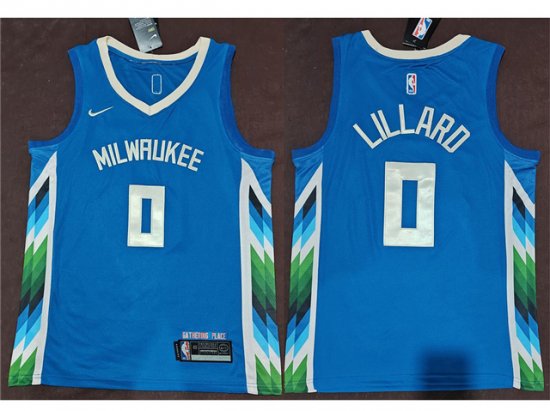 Milwaukee Bucks #0 Damian Lillard 2022-23 Blue City Edition Swingman Jersey