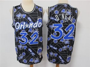 Orlando Magic #32 Shaquille O'Neal Black Tear Up Pack Hardwood Classics Jersey