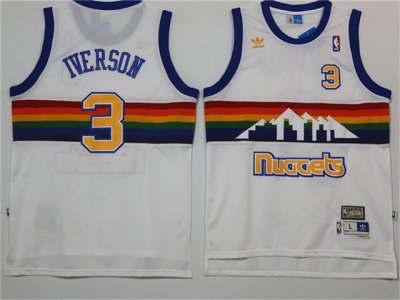 Denver Nuggets #3 Allen Iverson White Hardwood Classic Jersey