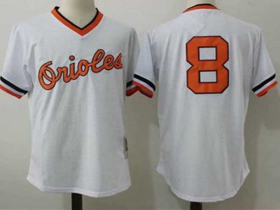 Baltimore Orioles #8 Cal Ripken Jr Mesh Throwback White Jersey