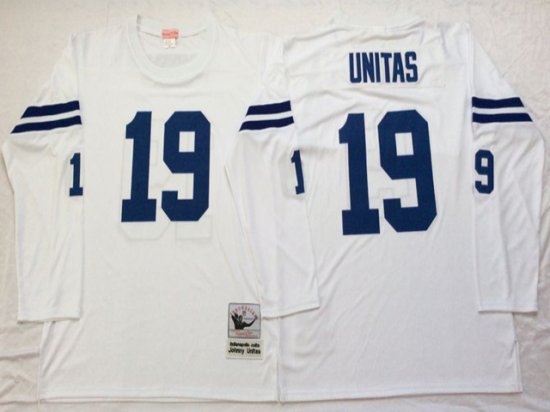 Baltimore Colts #19 Johnny Unitas 1970 Throwback White Jersey
