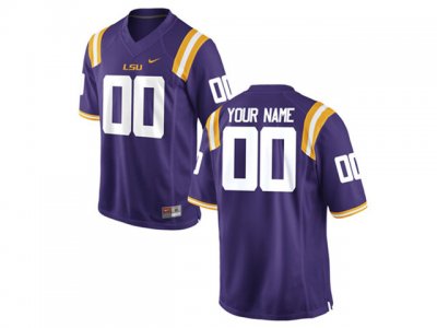 NCAA LSU Tigers Custom #00 Purple College Football Jersey