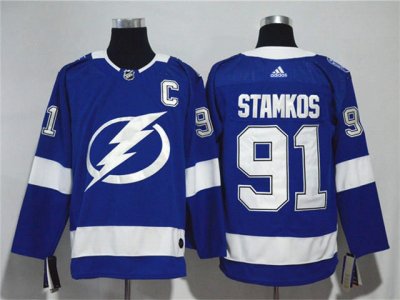 Tampa Bay Lightning #91 Steven Stamkos Blue Jersey