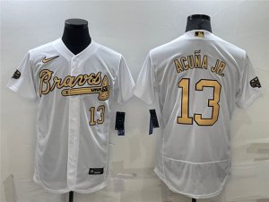 Atlanta Braves #13 Ronald Acuna Jr. White 2022 MLB All-Star Game Flex Base Jersey