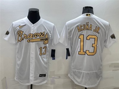 Atlanta Braves #13 Ronald Acuna Jr. White 2022 MLB All-Star Game Flex Base Jersey