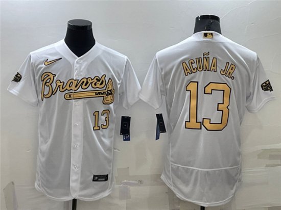 Atlanta Braves #13 Ronald Acuna Jr. White 2022 MLB All-Star Game Flex Base Jersey