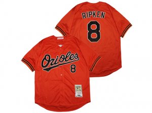 Baltimore Orioles #8 Cal Ripken Jr Throwback Orange Jersey