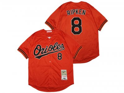 Baltimore Orioles #8 Cal Ripken Jr Throwback Orange Jersey