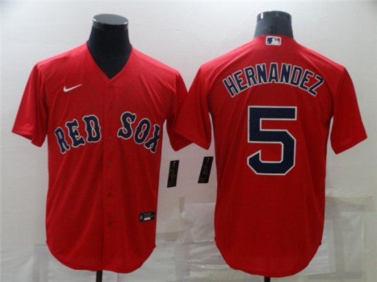 Boston Red Sox #5 Enrique Hernandez Red Cool Base Jersey