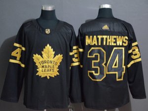 Toronto Maple Leafs Leafs #34 Auston Matthews Black Golden Jersey